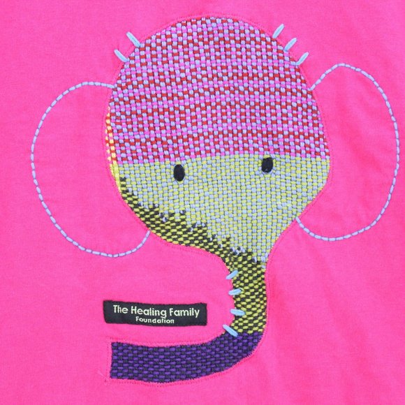 Vintage No Problem T-Shirt Men's Pink Short Sleeve Elephant Embroidered Logo L - Picture 5 of 9